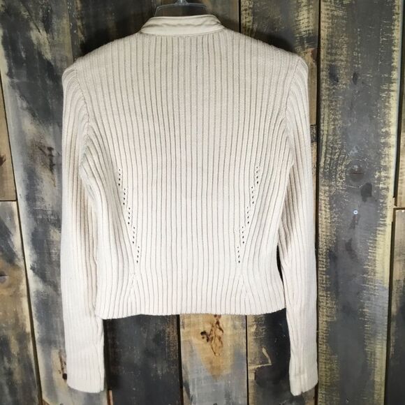 VS2 by Vakko leather and wool sweater jacket ladies size small - Picture 2 of 14